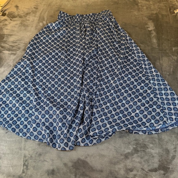 Ann Taylor Blue White Floral Geometric Print Long Skirt Maxi Womens Size Small - Picture 1 of 8